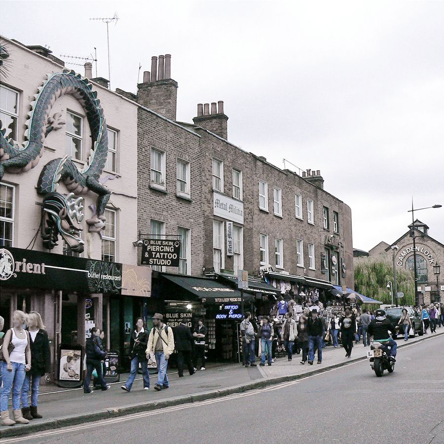 Camden Town, London, High Street view, Camden Lock