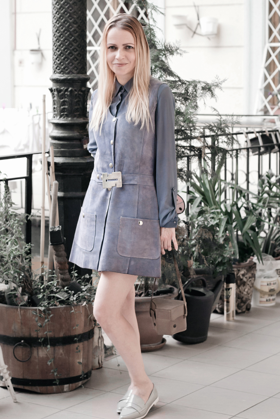 sixties seventies retro vintage suede dress EPIC STREET STYLE by Gabriella