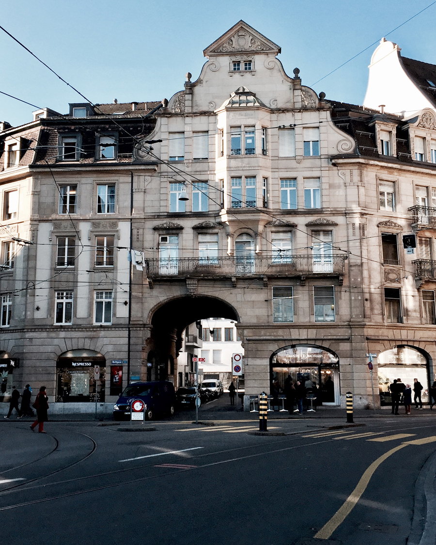 basel switzerland europe river rhine rhein view sunshine winter architecture arch market street marktgasse