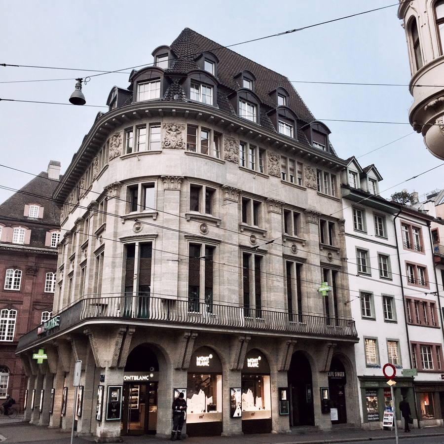 basel switzerland europe winter architecture grandeur facades street view