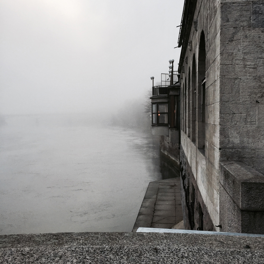 river rhine basel switzerland europe travel mist moody creepy