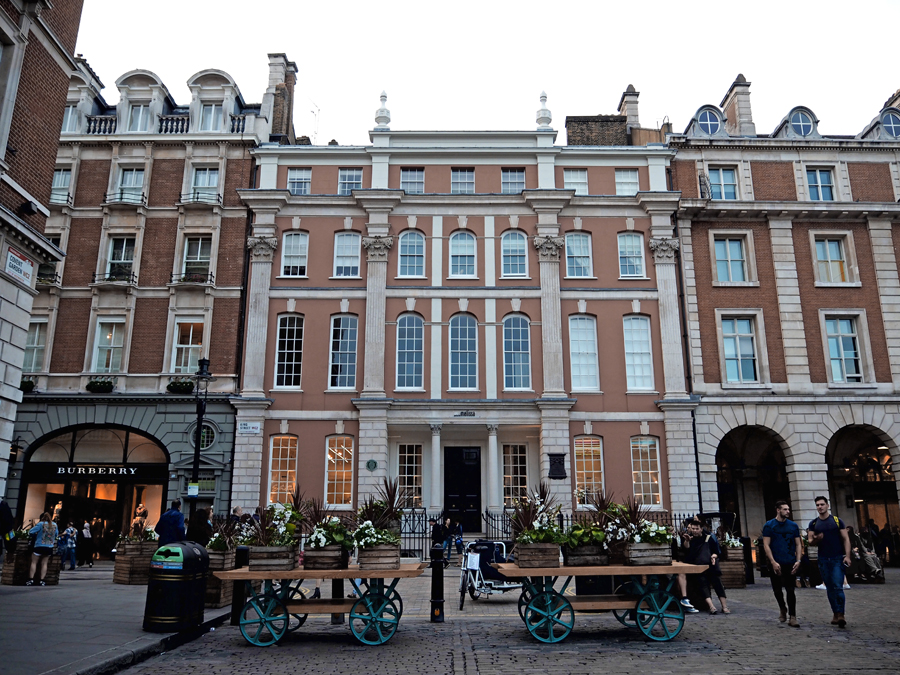 Covent Garden London streetview facades flowers