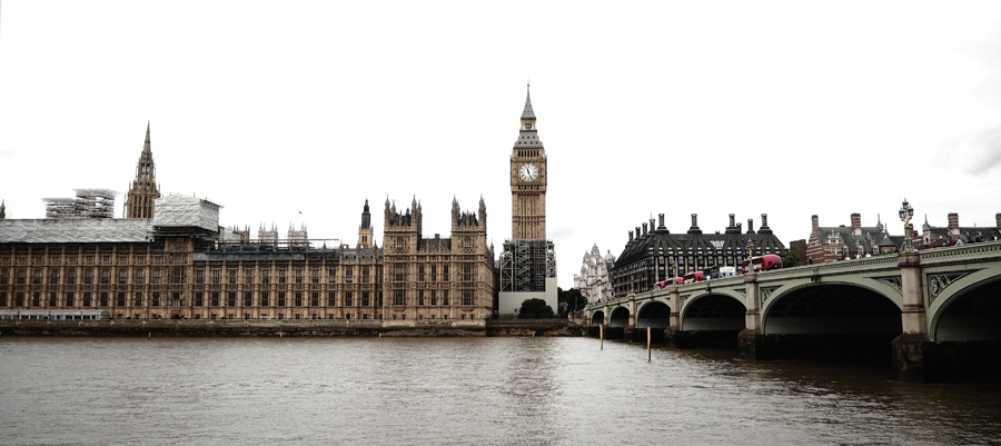 London view river Thames Big Ben Houses of Parliament Westminster bridge