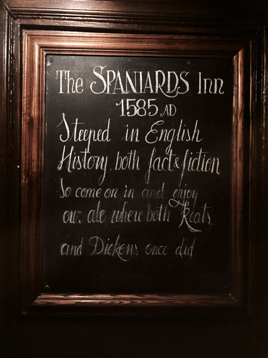 Spaniards Inn London Hampstead medieval decor Dickens