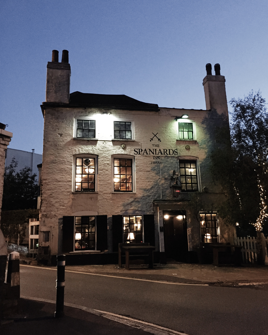 Spaniards Inn London Hampstead summer night lights