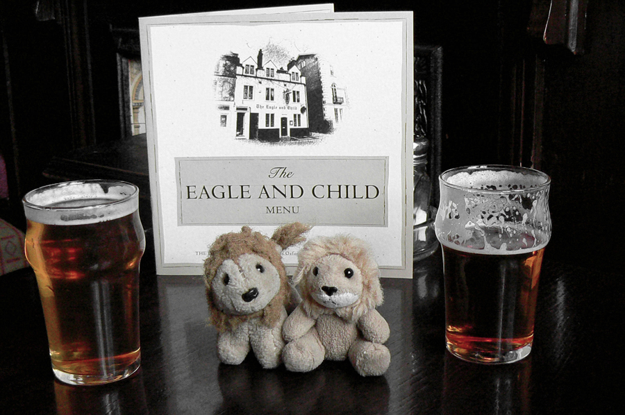 Oxford, Oxfordshire, UK, The Eagle & Child pub menu and ales