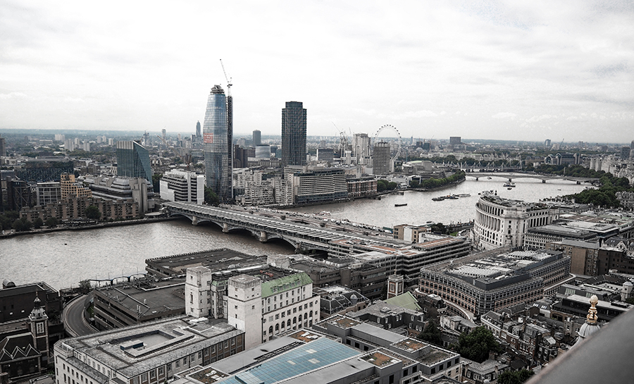 London view from St. Paul's Cathedral, The London Eye